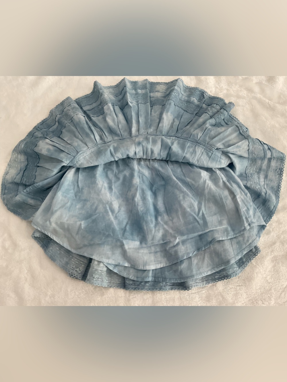 Loveshackfancy Blue Ruffle Mini Skirt - Picture 3 of 4